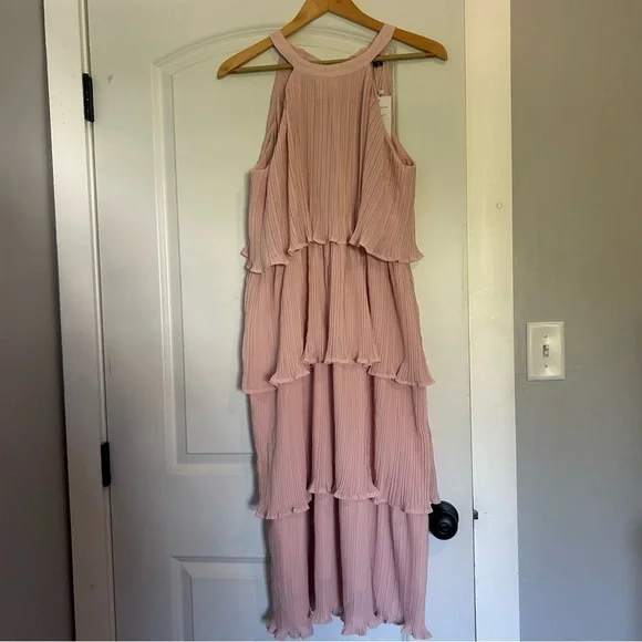 Zesica brand Elegant Pink Tiered Dress NWT size L - Picture 2 of 7